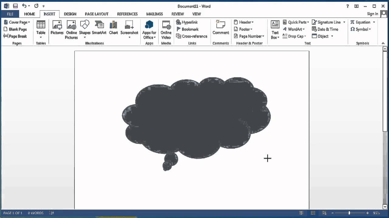 how to create speech bubble in word