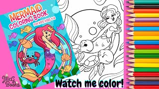 Mermaid Coloring Book For Kids - Mermaid And Turtles Coloring Video