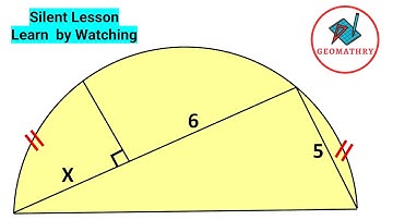 Find the Missing Length in the Semicircle | Silent Lesson: Learn by Watching