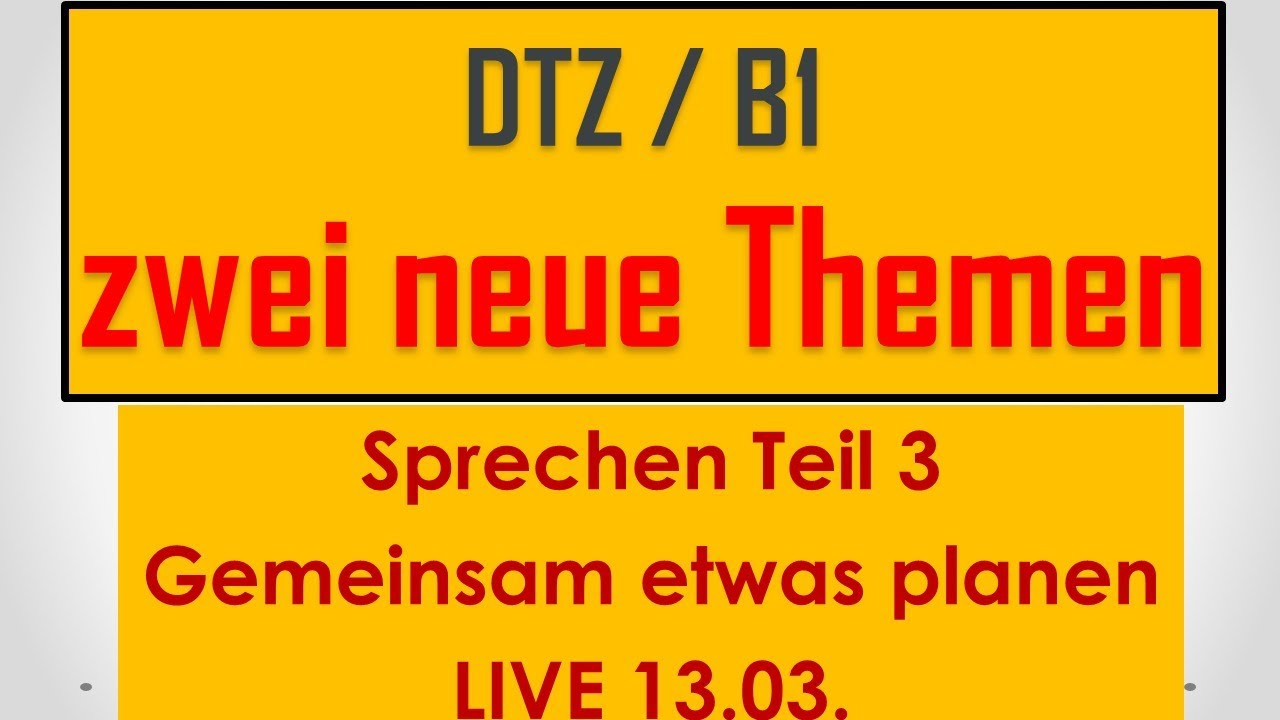 B1 Sprechen Gemeinsam Etwas Planen