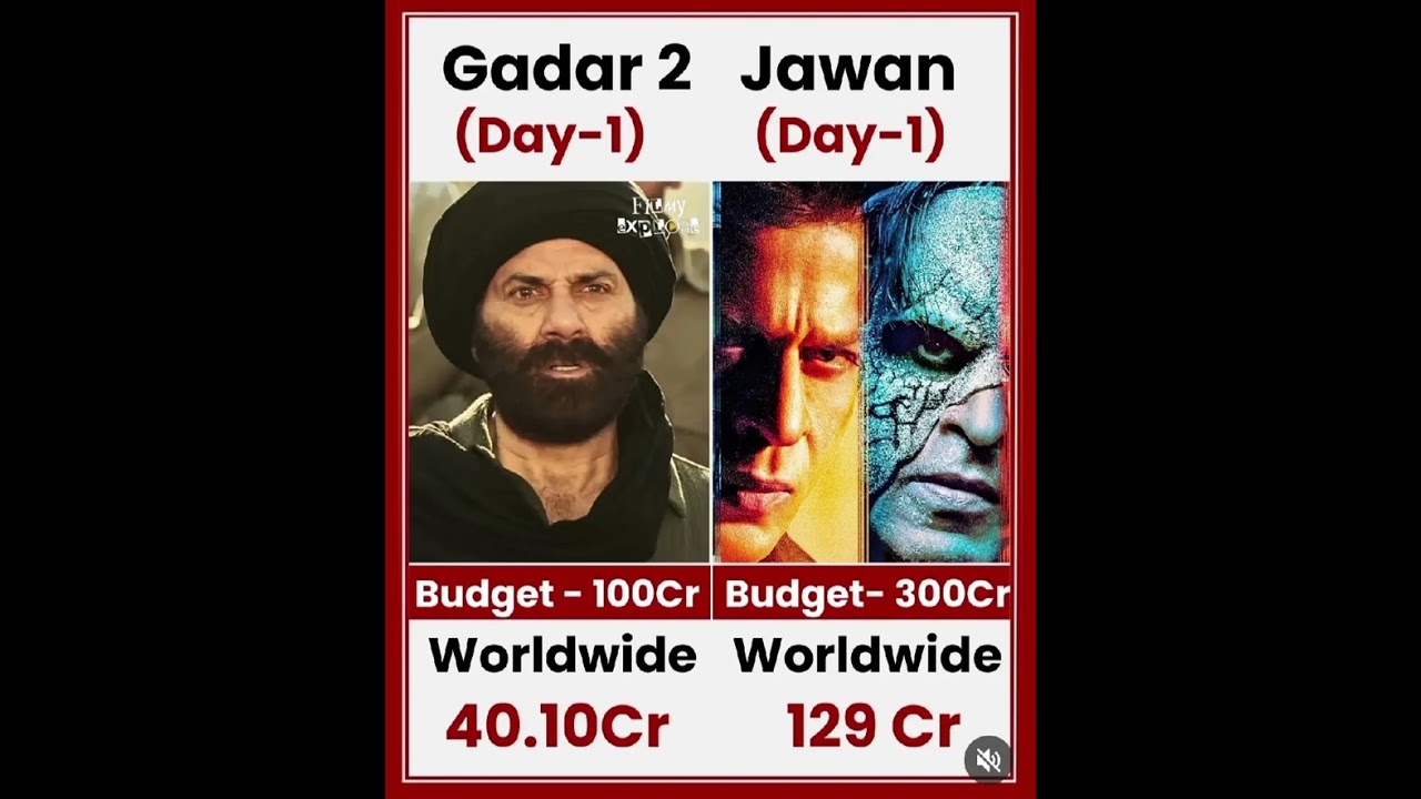 Gadar 2 VS Jawan movie comparison box office collection 