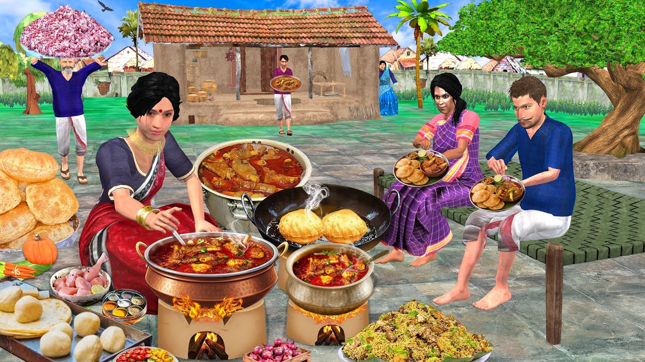 Gaon ki Bahu ki puri Mutton Miserly Mother-in-law Comedy hindi kahaniya