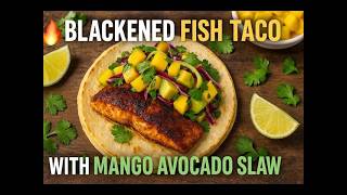 BLACKENED FISH TACO WITH MANGO AVOCADO SLAW