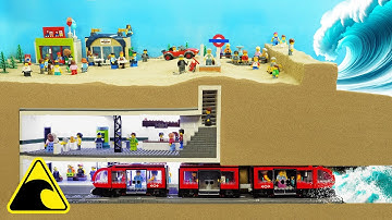 Metro Station Flood - Lego Subway Tsunami Disaster - Dam Breach Experiment