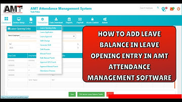 How to add Leave Balance in Leave Opening Entry in AMT Attendance Management Software#amtcloud#amts