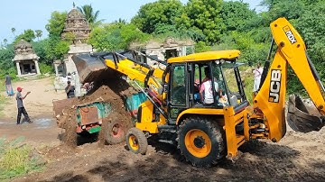 JCB 3dx Machine fully loaded with Mahindra Arjun 555di Tractor|Tractor videos|A TO Z TRACTORS