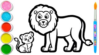 Lion Drawing, Painting and Coloring for Kids & Toddlers | Drawing Basics #219 screenshot 4