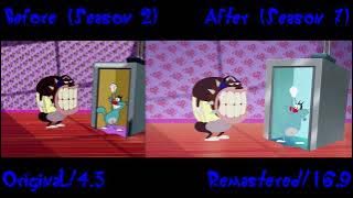(REUPLOAD) Oggy/OATC - Oggy’s elevator drops into Bob’s house for the mirror comparison