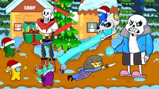 AMONG US & FRISK vs SANS & PAPYRUS | Toonz Animation