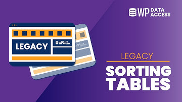 Legacy: WP Data Access - Sorting data tables