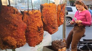 Very Crispy Roast Pork Belly, Roast Ducks & Pork Chop - Cambodian Street Food