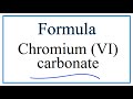 Chromium-6 Carbonate Concepts