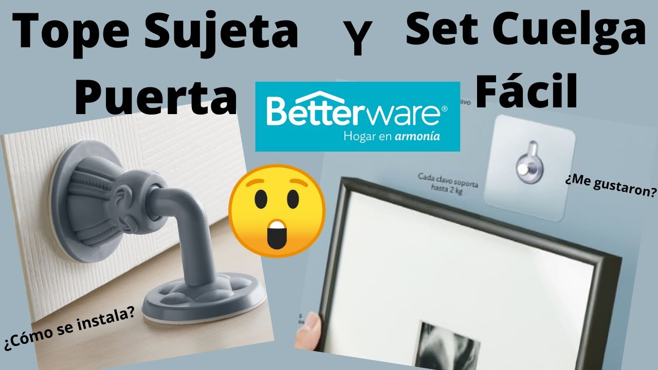 Tope Sujeta Puerta y Set Cuelga Fácil de Betterware. Instalación  #betterware #compras #hogar 