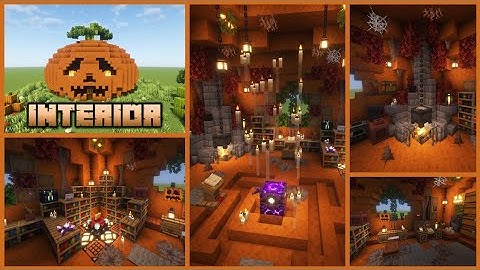 Minecraft Tutorial: How to Build Spooky Pumpkin House Interior | Halloween Special