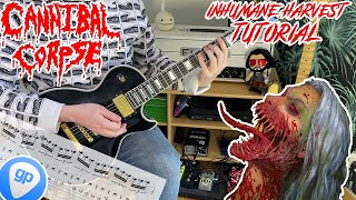 CANNIBAL CORPSE 'Inhumane Harvest' Full Guitar TUTORIAL/LESSON (Solo&Rhythm) w/TABS (On Screen & GP)