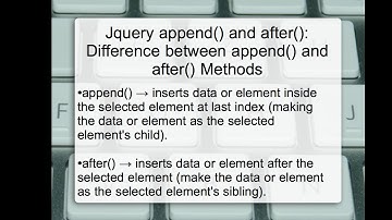 jQuery append() and after(): Difference between append and after Methods in jQuery