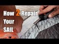 How to repair a windsurfing sail with x-ply or monofilm with Gorilla Tape