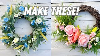 How to make TWO spring/summer wreaths using leftover florals