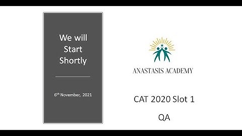 CAT 2020 Slot 1 || QA || Classroom Discussion
