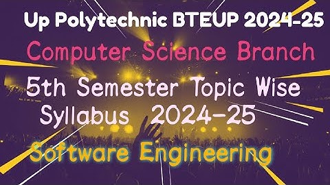 software engineering up Polytechnic 5th Semester syllabus #diploma #bteup #syllabus