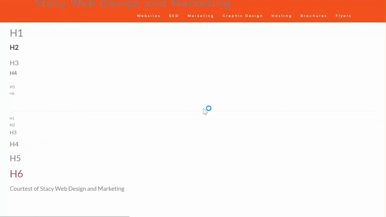 Boostrap h1 through h6 plus standard CSS text and Background colors