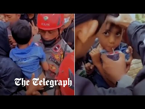 Six-year-old boy trapped in rubble for two days pulled out alive after indonesia earthquake