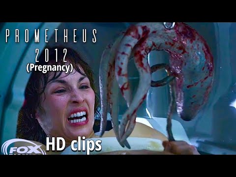 Prometheus  2012 (Pregnancy)  movie HD clips.. Noomi Rapace...