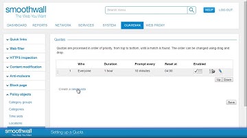 Setting up a Quota | Web Filtering | Smoothwall