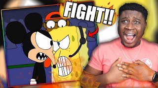 Disney Vs Nickelodeon Mickey Mouse Vs Spongebob Squarepants - Cartoon Beatbox Battle Reaction