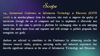 14Th International Conference On Information Technology In Education Icite 2026