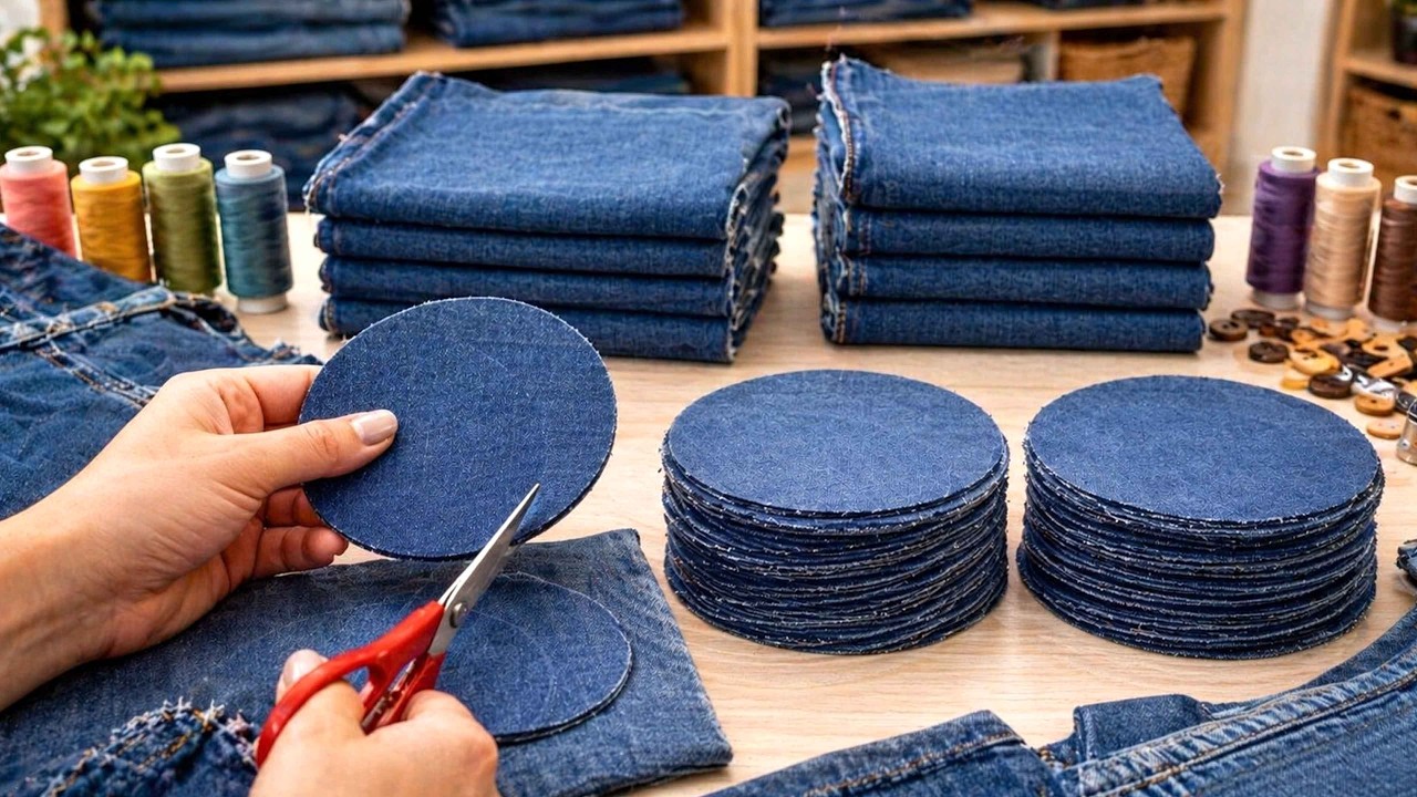 🧵I Turned These Old Jeans Fabric Into A Beautiful Item - Reuse
