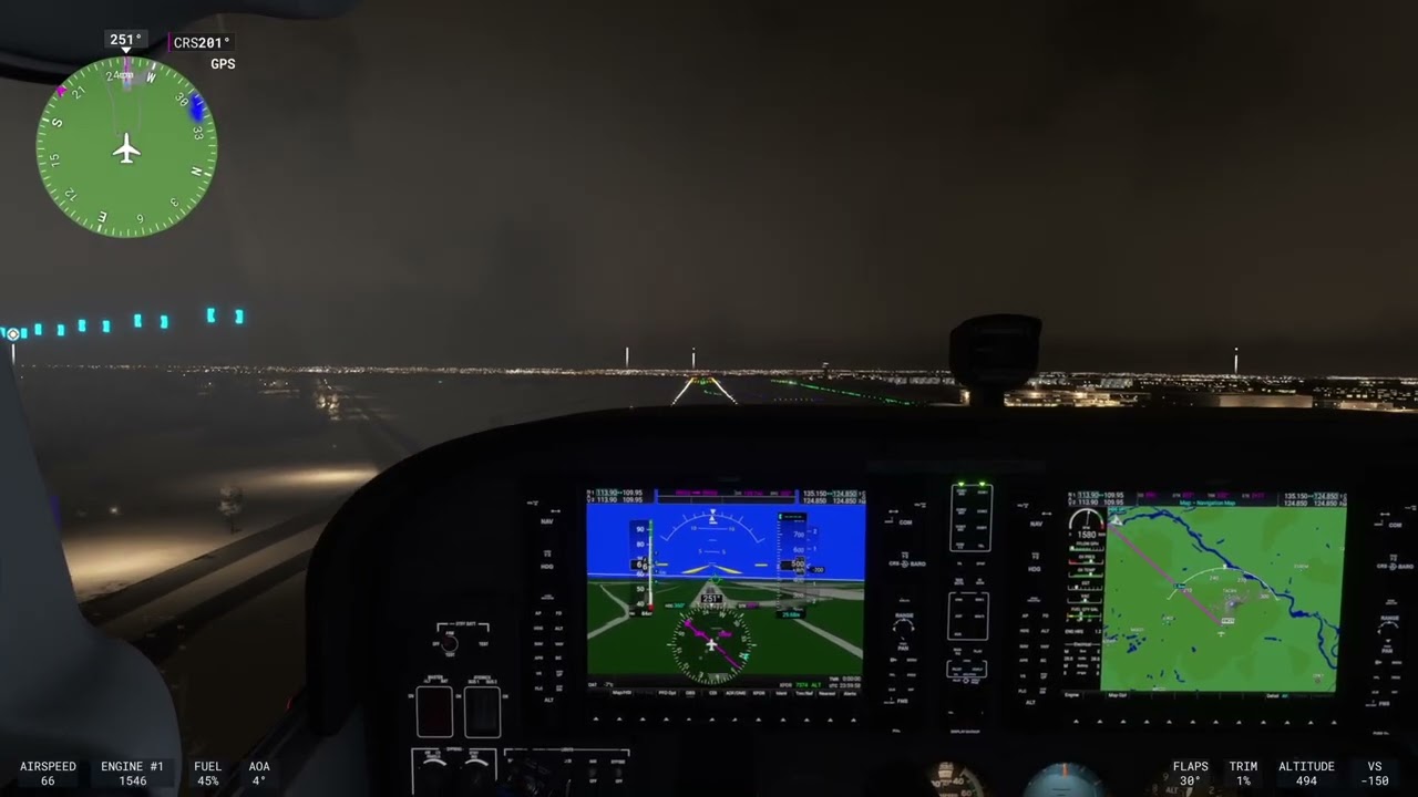 Runway 25 NightWITH Flaps