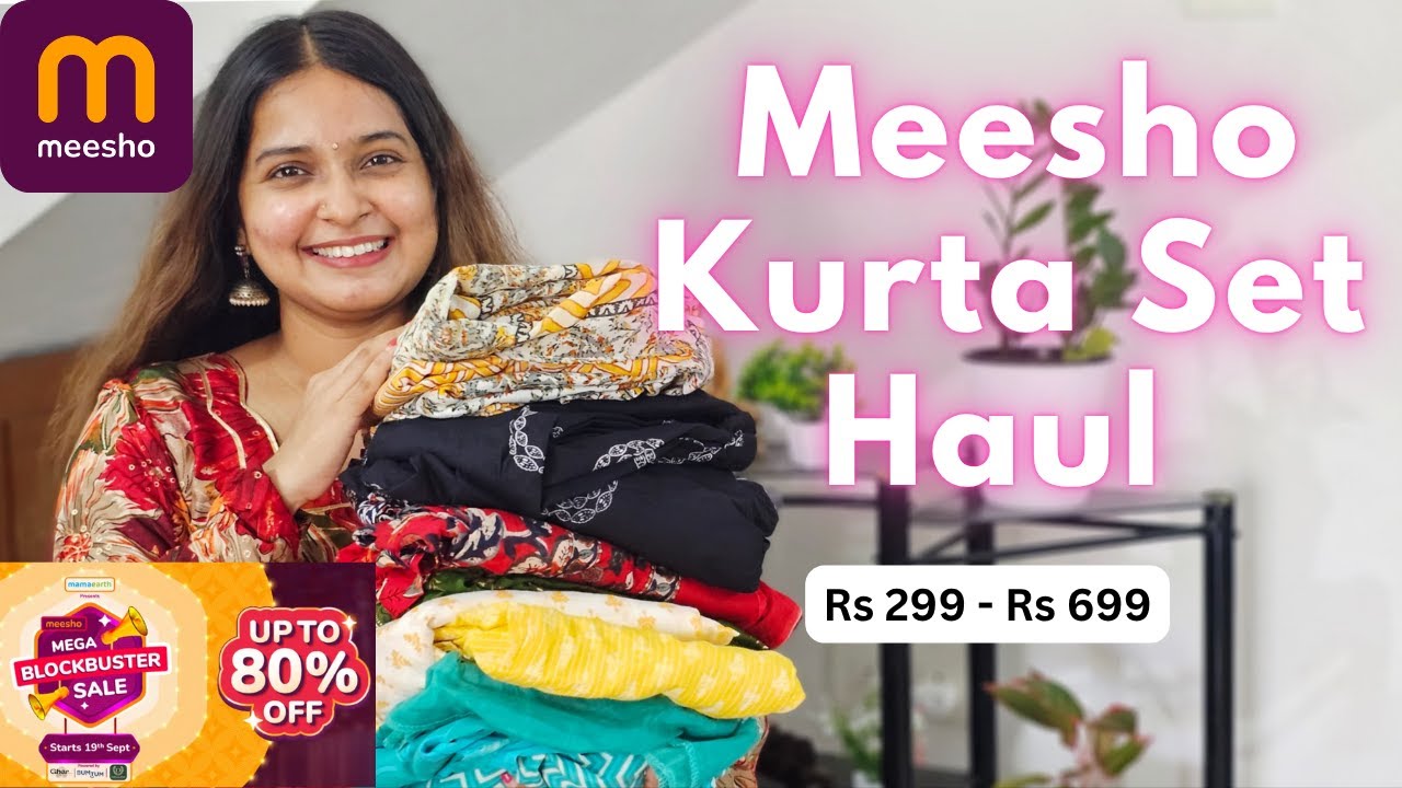 15  Meesho Dailywear Kurta set Haul | Up to 80% off Meesho Mega blockbuster Sale | Aiswarya Raj