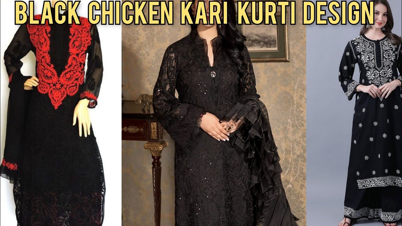 black chicken dress design Black Chicken Frock-041