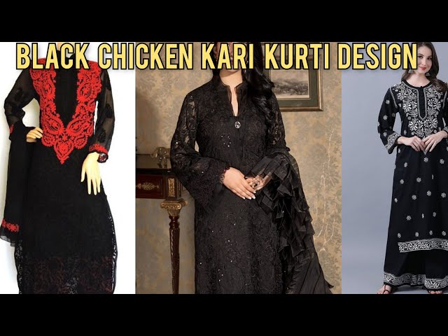 $52 - $64 - Black Churidar Net Chicken Salwar Kameez and Black Churidar Net  Chicken Salwar Suit Online Shopping