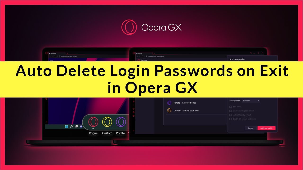 How to Auto Delete Passwords and other sign-in data in Opera GX on