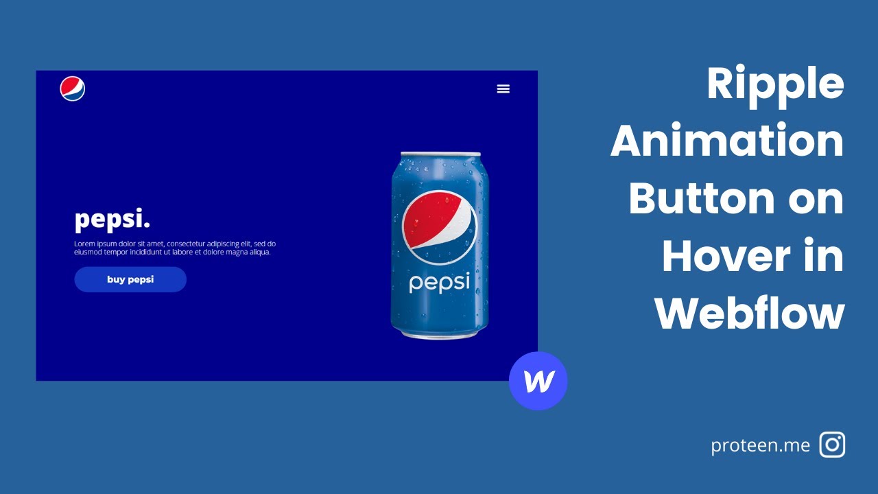 Ripple Button Animation in Webflow | Pepsi Website #02 - YouTube
