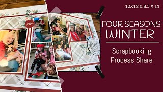 Four Seasons - Winter Scrapbooking Layout/Process Share (12X12 and 8 1/2 X 11 )