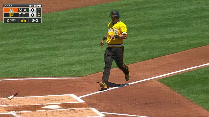 MIA@PIT: Diaz opens the scoring with a two-run double
