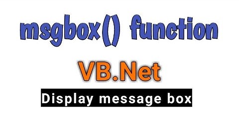 msgbox() function in vb.net in hindi