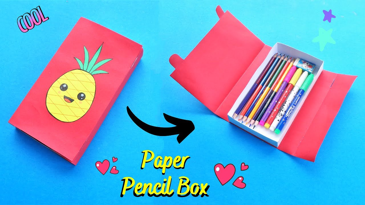 How to make a Paper Pencil Box | Easy Origami Box tutorial | DIY Paper
