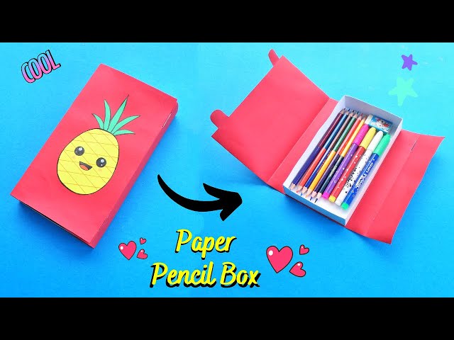 How to make a Paper Pencil Box/DIY Paper Pencil Case Idea/Easy Origami Hello  kitty pencil Box 