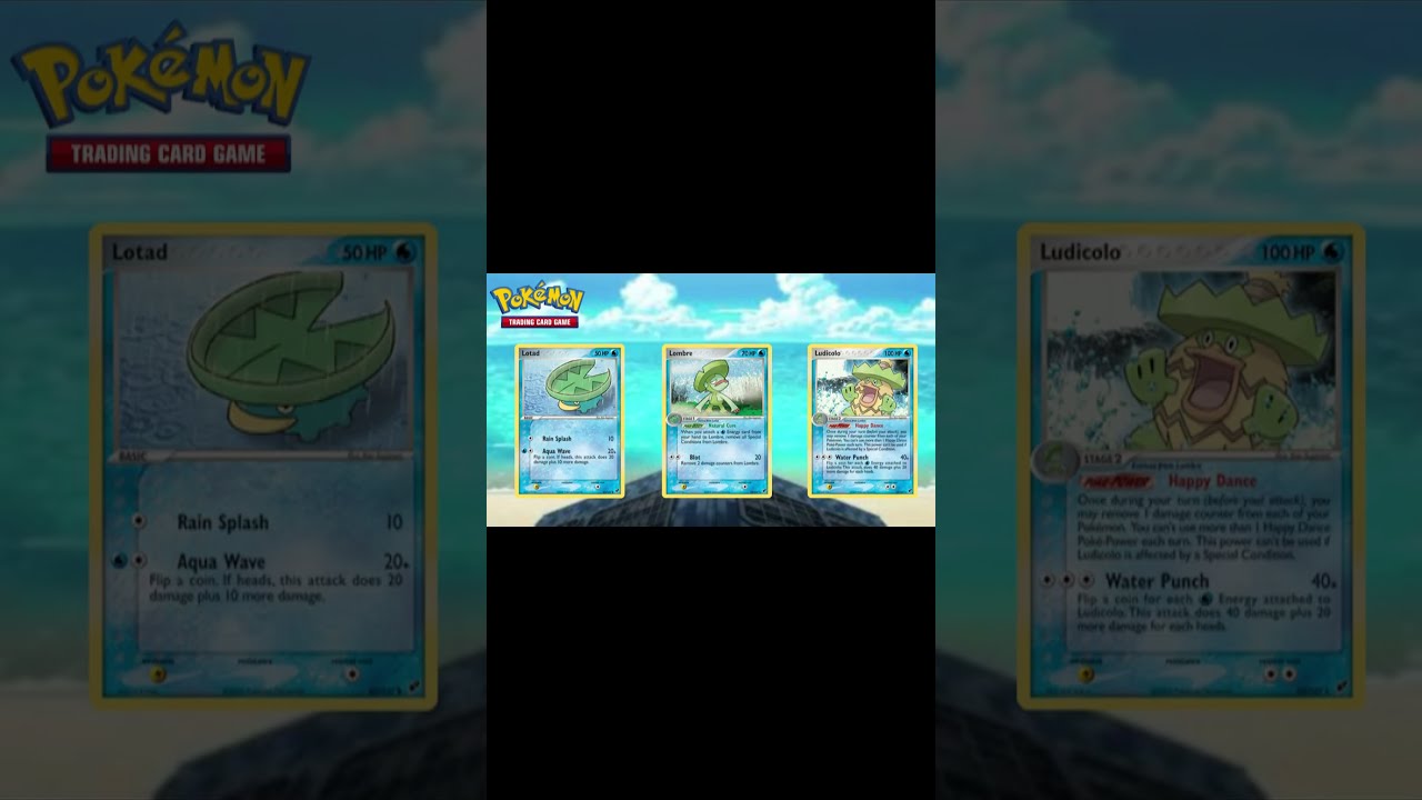 Pokemon Cards From Hoenn Region Lotad Lombre Ludicolo Shorts