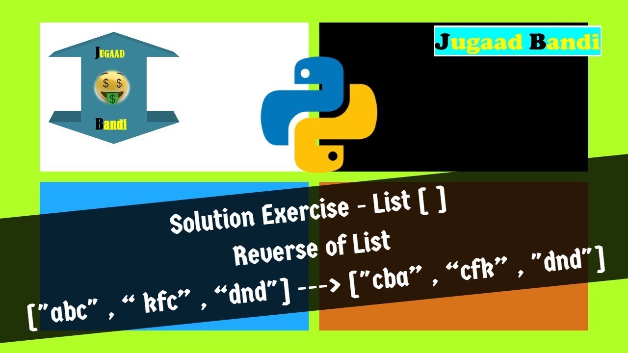 Solution Exercise Reverse part 2 || Python tutorials in hindi - YouTube