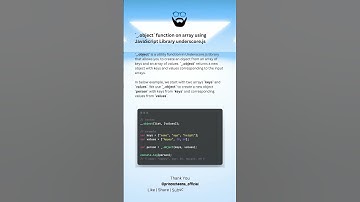 `_.object` function on array using JavaScript Library underscore.js ( #shorts )