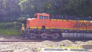 Northbound BNSF GRAIN TRAIN thunders through SOLO point with CREX power