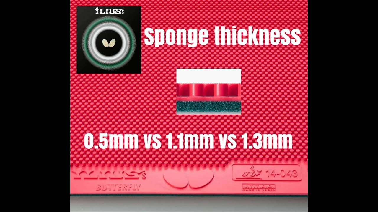 Butterfly Ilius S Comparison (0.5mm,1.1mm & 1.3mm sponge) for chopper (English Sub)