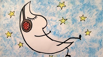 How to draw Sleeping Moon | Simple drawing for kids | Easy drawing for kids