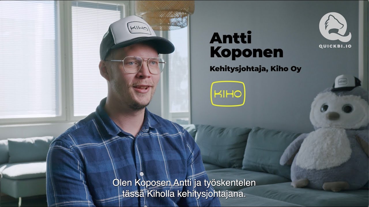 QuickBI:n asiakkaan Kihon perustaja Antti Koponen kertoo kuinka Kiho hyödyntää dataa.