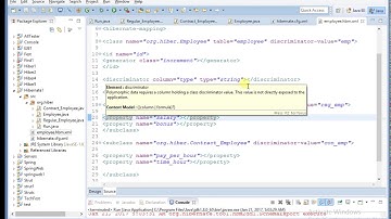 Hibernate Table Per Heirarchy class Inheritance mapping using  xml Tutorial 23